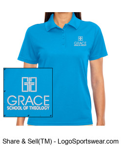[Women] Grace Short Sleeve Polo Shirt in Bright Blue Design Zoom